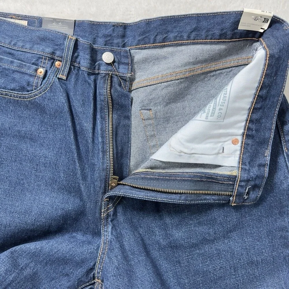 Levis Premium 568 Stay Loose Jeans Mens Sz 36x32 Blue Denim 100% Cotton